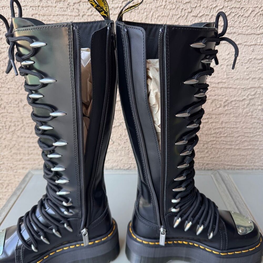 Dr. Martens 1B60 LTT Max Quad Retro Sole Platform Knee Boots Metal Toe Womens 5 - Picture 12 of 16